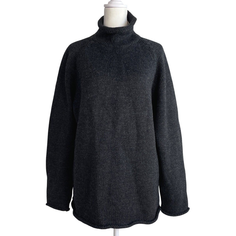 VTGE J Crew Mens Roll Neck Wool‎ Sweater Small Oarsman Wool Fisherman Knit